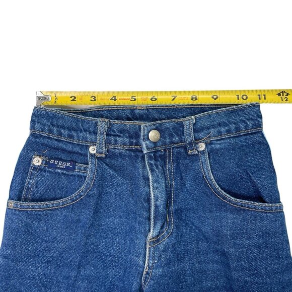 Vintage Guess Jeans Shorts 90s Y2K Medium Wash Denim Side Stripe Toddler 6Y - Picture 9 of 11